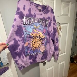 Purple tie dye vintage looking swearshirt